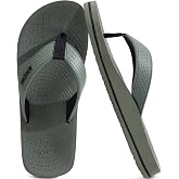 ONCAI Men's Rubber Flip Flops Trendy Summer Beach Pool Shower Sandals with Yoga Mat Non-slip Outdoor Cushion Soles