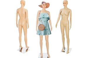 NOVA MICRODERMABRASION Female Mannequin Full Body Dress Form Detachable Mannequin Stand Sewing Dress Model 69 inch Realistic Display Head Arm Rotation Metal Base (Female 69inch)