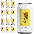 Something & Nothing Flavoured Sparkling Water - Lightly Carbonated, Full Flavoured with Added Grape & Lemon Juice | Vegan & Low Calorie Soda | 355ml Cans, Pack of 12 (Yuzu)