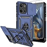 for Moto G 5G 2025 Case,with Screen Protectors and Camera Cover,[Military Grade] 16ft.Drop Tested Cover with Magnetic Kickstand Protective Case for Motorola G 5G 2025, Blue
