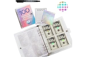 OBORLO 100 Envelopes Money Saving Challenge, 2023 New & Shiny 100 Envelope Challenge Binder, Easy and Funny Way to Save $5,050 Budget Planner, 100-Day Envelope Challenge Kit Money Saving Binder