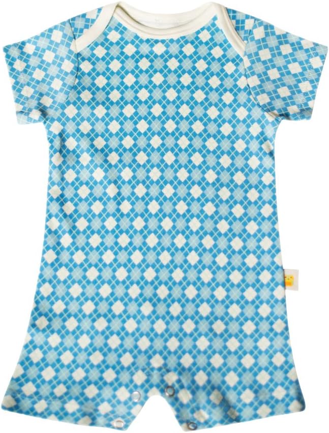 Cloth Bottom Baby Certified Organic Argyle Romper