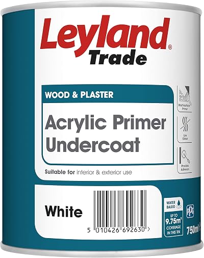 Leyland Trade Acrylic Primer Undercoat White 750ml