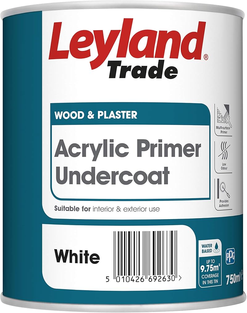 Leyland Trade Acrylic Primer Undercoat White 750ml