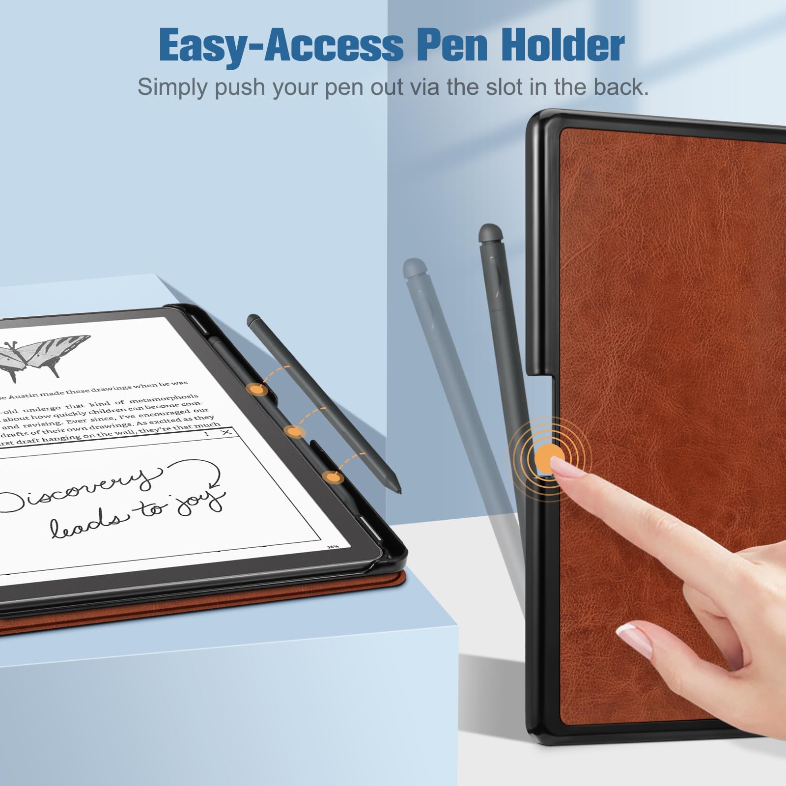 Fintie Slim Case for Kindle Scribe - [Built-in Pen Holder] Lightweight PU Leather Folio Cover with Auto Sleep Wake for 10.2