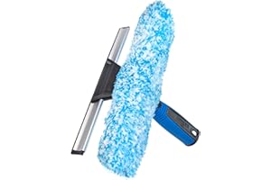 Unger Professional 2-in-1 Squeegee & Scrubber - 10” Window Cleaning Tool – Cleaning Supplies, Squeegee for Window Cleaning, C