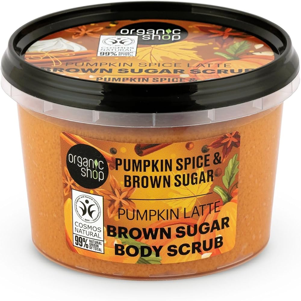 Organic Shop 250ml Body Scrub Pumpkin Spice Latte Brown Sugar
