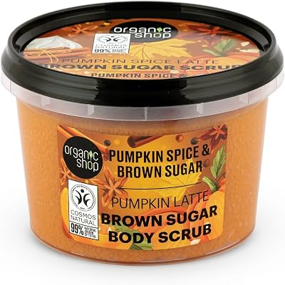 Organic Shop 250ml Body Scrub Pumpkin Spice Latte Brown Sugar