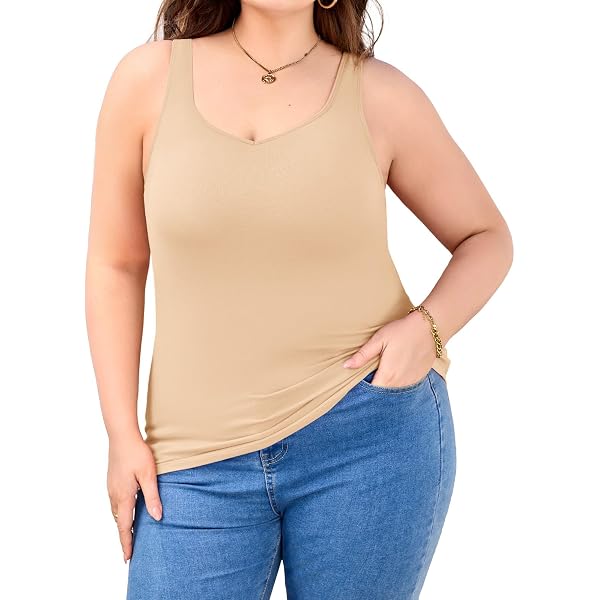 DAGGLOSA 3-Pack Plus Size Women's Casual Sports Tank Tops - Breathable Built-In Bra For Yoga, Gym & Daily Wear