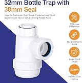 PlumbEZ Shallow Bottle Trap 32mm 1-1/4 with Anti-Slip Ring BS EN274-1 view 2