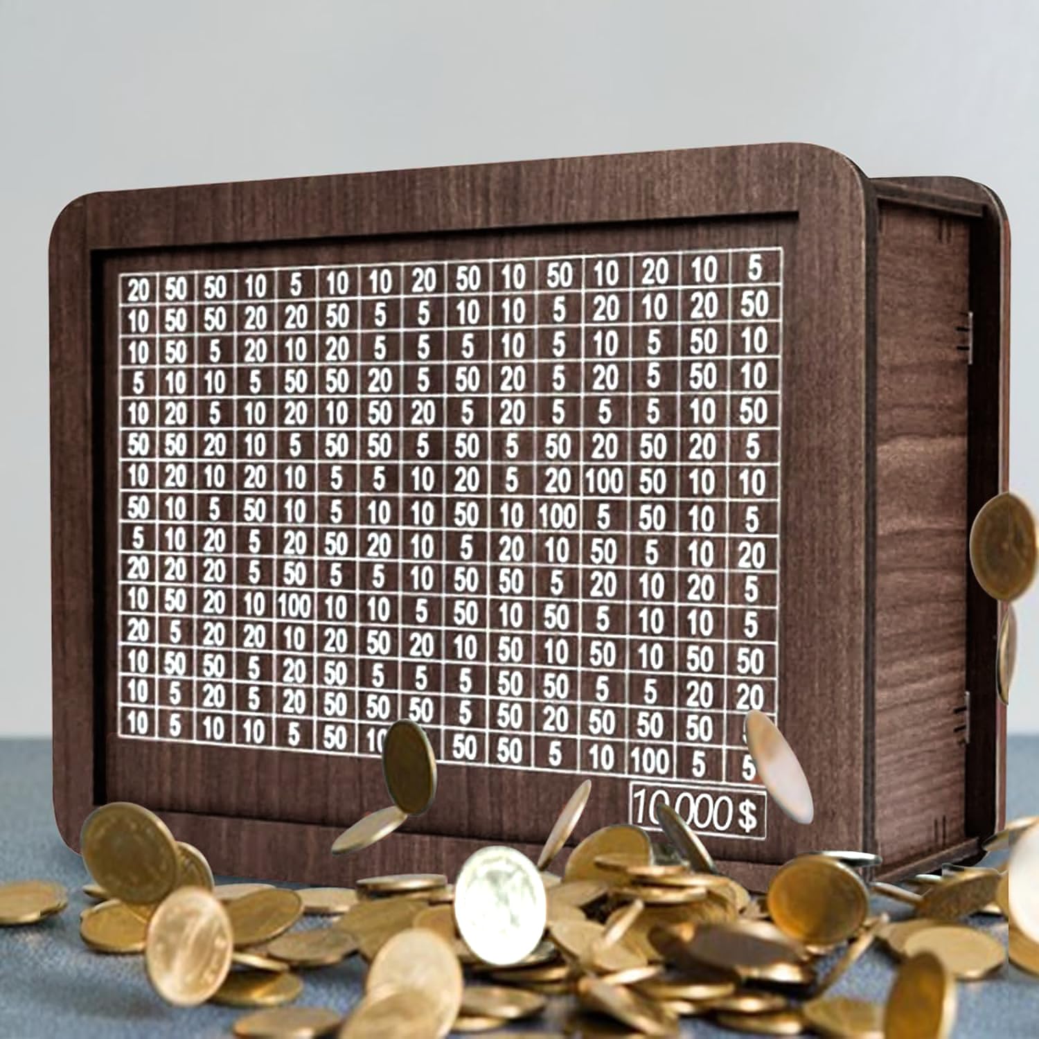 Cash Vault Wooden Savings Box,Piggy Bank for Adults Kids,3D Puzzle Coin Bank with Counting Target,Timber Savings Goals for Boys Grils Money Box (10000 Dollar)
