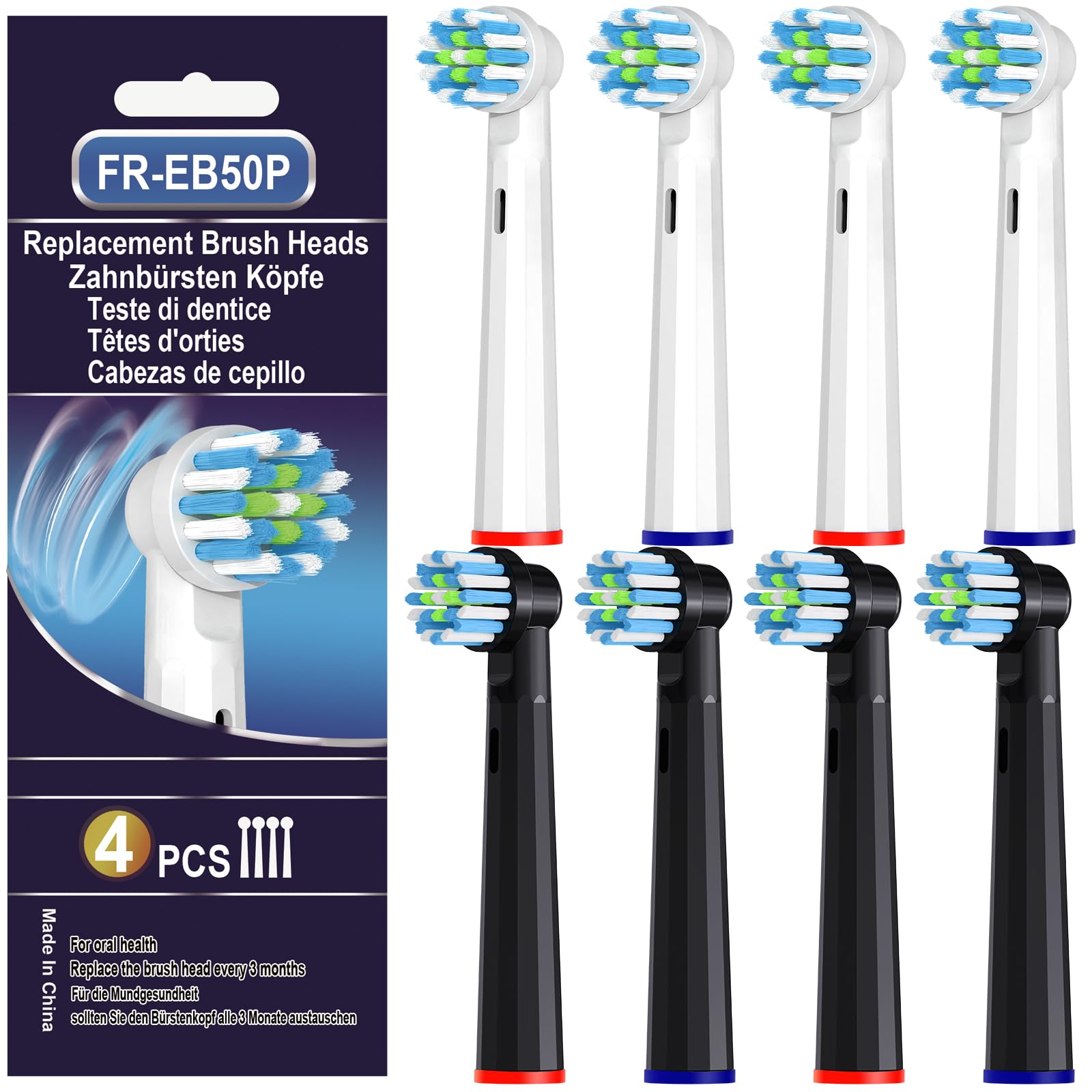 Photo 1 of Replacement Toothbrush Heads for Oral B Pro 1000 Replacement Heads,Braun Replacement Brush Heads Refill Compatible with Genius X,Smart 1500,Pro 5000,8 Count