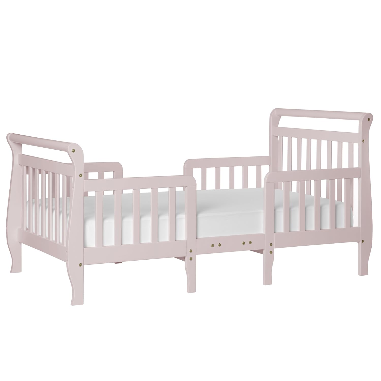 Dream On Me Emma 3 in 1 Convertible Toddler Bed, Blush Pink