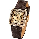 Valence Vintage Women Watch for Pragmatism | Sqaure Face, Daily Wear, Brown/Black Leather Band, Easy Read, Roman Number, Small Wrist, Waterproof