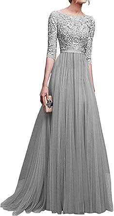 vestito lungo grigio elegante