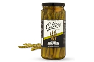COLLINS CHICAGO Collins Gourmet Pickled Asparagus | Premium Garnish for Cocktails, Bloody Mary, Salads, Meat and Cheese Trays | Asparagus Spears in Jar, 16oz