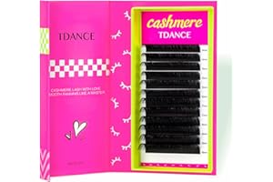 TDANCE Cashmere Lash Extensions Super Matte Black Classic Lash Extension 0.05mm Thickness CC Curl 14-19mm Volume Lash Extensions for Professional Salon Use Eyelash Extension(0.05-CC,14-19mm)