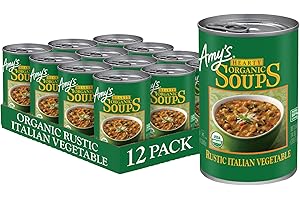 Amy's Soup, Vegan, Gluten Free, Organic Rustic Italian Vegetable (Mushrooms, Brown Rice and Beans) 14 oz (Pack of 12)
