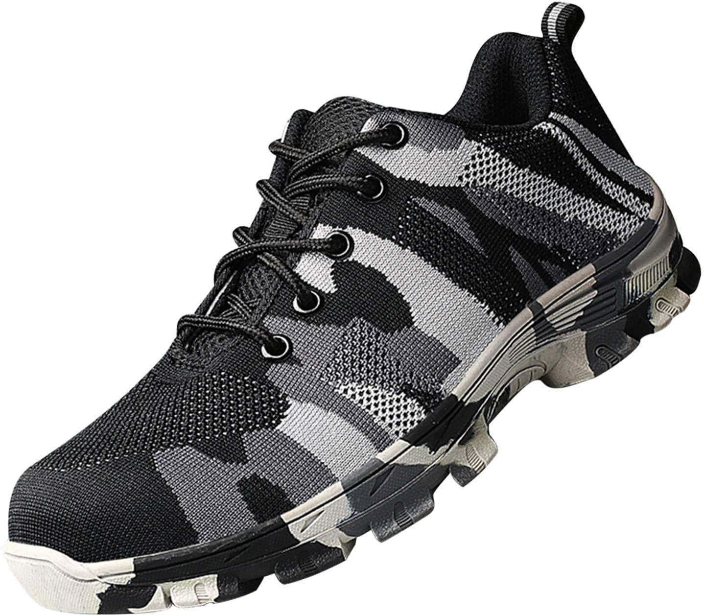 JACKSHIBO Steel Toe Work Shoes for Men Women Safety Shoes Breathable Industrial Construction Shoes