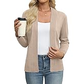 Leafsay Women's Lightweight Cardigan Sweaters Long Sleeve Open Front Knit Casual Classic Cardigans