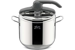 Lagostina Irradial, 7L/ 7.4 Qt. Pressure Cooker Lagoeasy’up, Progressive valve to control steam release speed, 18/10 Stainles