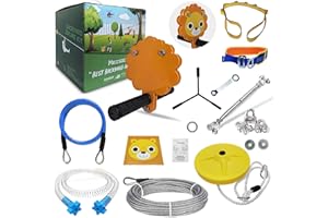 Zipline kit for Kids and Adults Outdoor, Mezsocly 120FT Ziplines kit for Children, 300lb Easily with The Weight of Children a