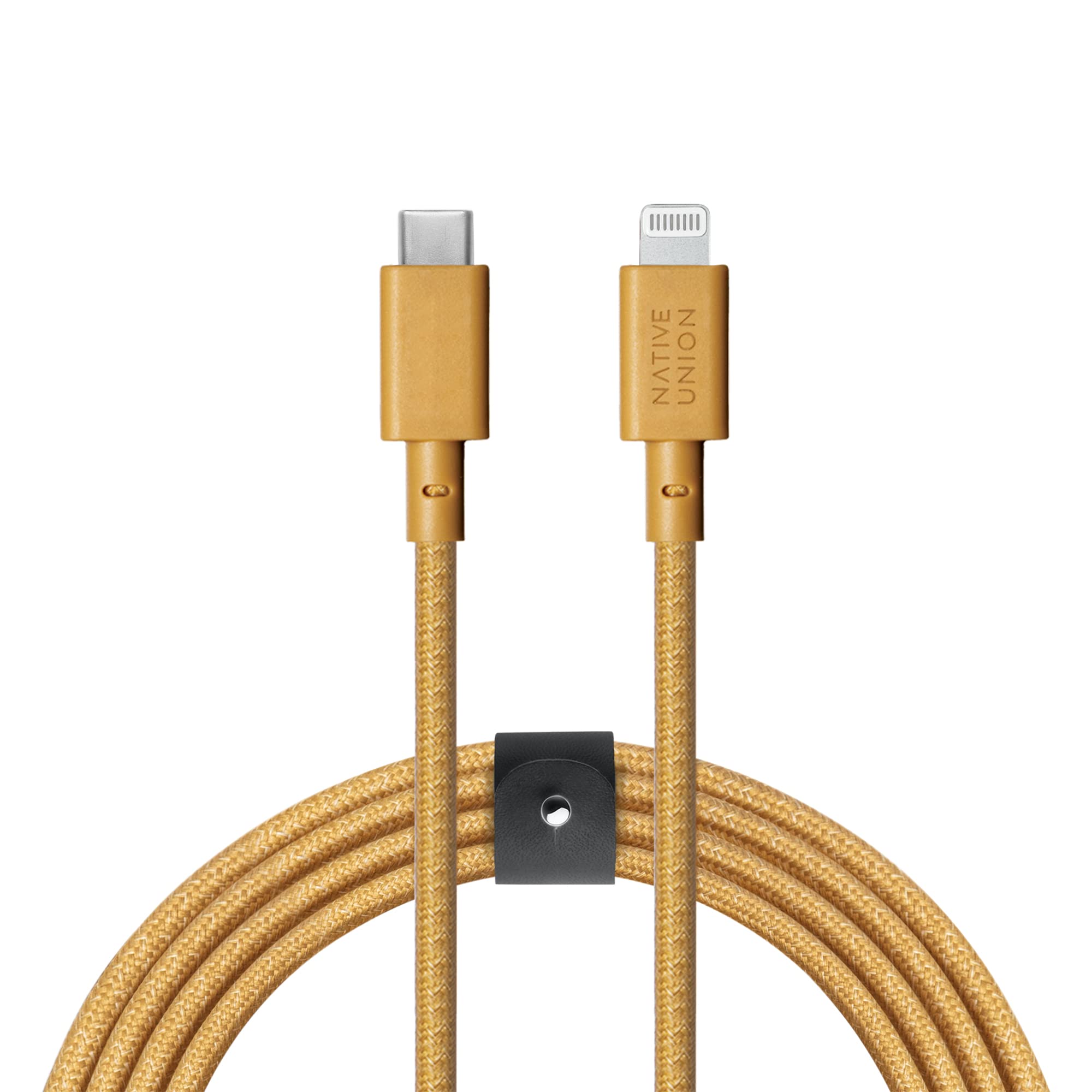 Photo 1 of Native Union Belt USB-C to Lightning Cable - Heavy Duty 3m Reinforced Cable [MFi Certified] Compatible with iPhone 14, iPhone 13 and Earlier (Kraft)