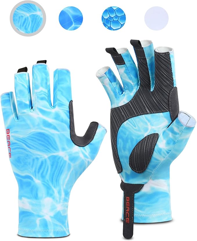 BEACE Fishing Gloves,Sun Gloves for Men & Women,Sun UV Protection