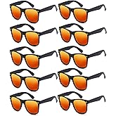 Fsmiling Black Sunglasses Bulk Adult Party Sunglasses 80s Shades Pack for Men Women UV400 Protection -10Pack