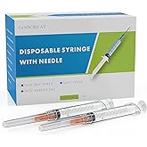 GODCREAT 3ml Syringe with 25 Gauge 1" Needle, Individually Packaged Luer Lock Disposable Accessories, Laboratory Measurement 