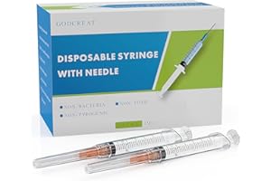 GODCREAT 3ml Syringe with 25 Gauge 1", Individually Packaged Luer Lock Industrial Accessories, Lab Measurement Tools, 100-Pack