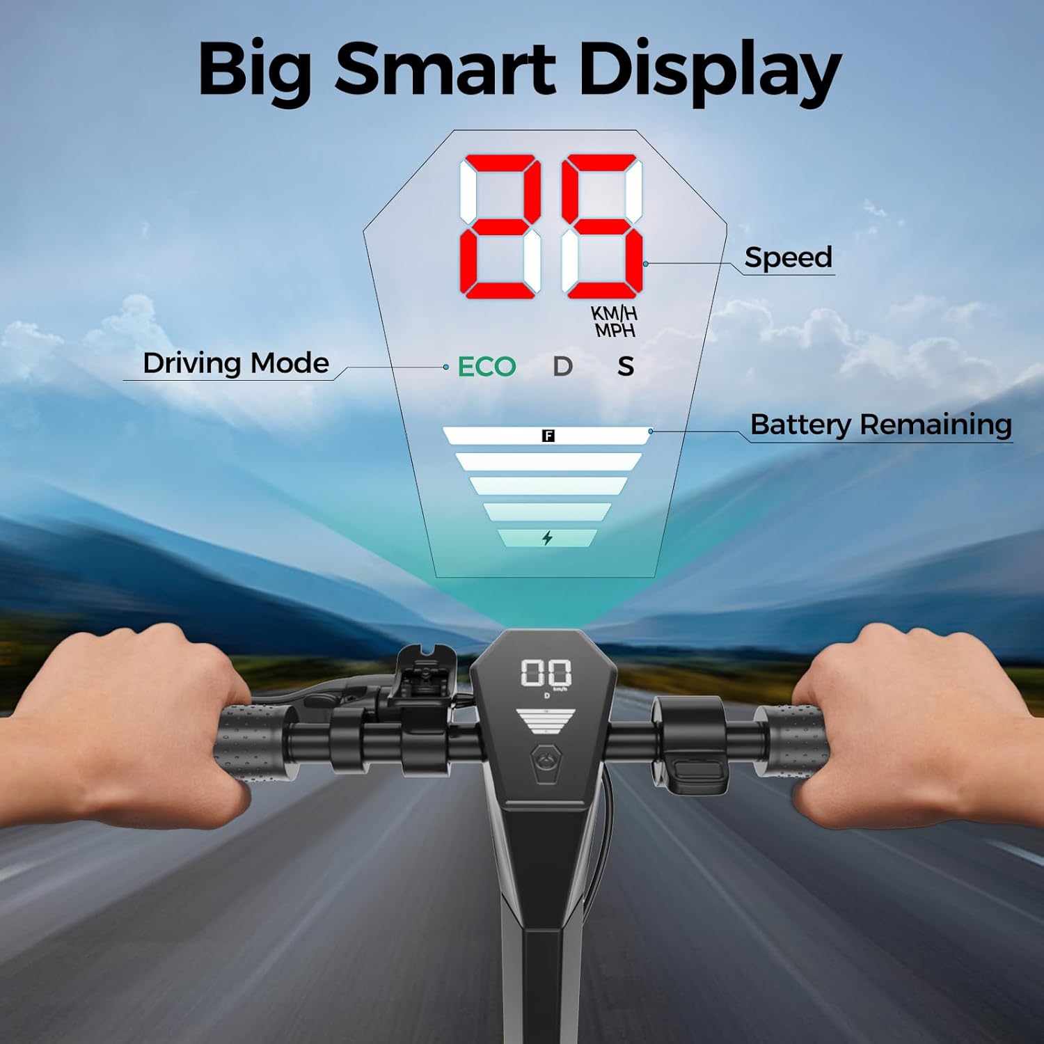 HiQiS V10 Electric Scooter with dual brake system and comfortable grip