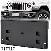 Nilight Front License Plate Bracket for JL 2018-2026# 68295610AA CH1068150 | for 2018-2021 2022 2023 2024 2025 2026 Jeep Wrangler JL JLU &amp; Gladiator JT Black only for Steel Bumper