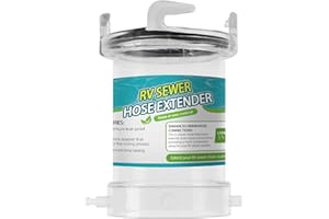 Aussio 5" Extension T1021 Clearview Hose Adapter, RV Clear Sewer Hose Extender, Camper Sewer Hoses Fitting, Camper Sewers Hoses Extensions, Clear Design and Durable Resin Material