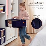 Lifewit 35L Clothes Storage Bag 3 Pack with Lids Underbed Organiser Blue view 4