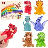6pcs Dinosaur Sensory Fidget Stress Toys, Autism Calming Special Education Classroom Travel Essentials, Boy Girl Birthday Gifts Party Favor