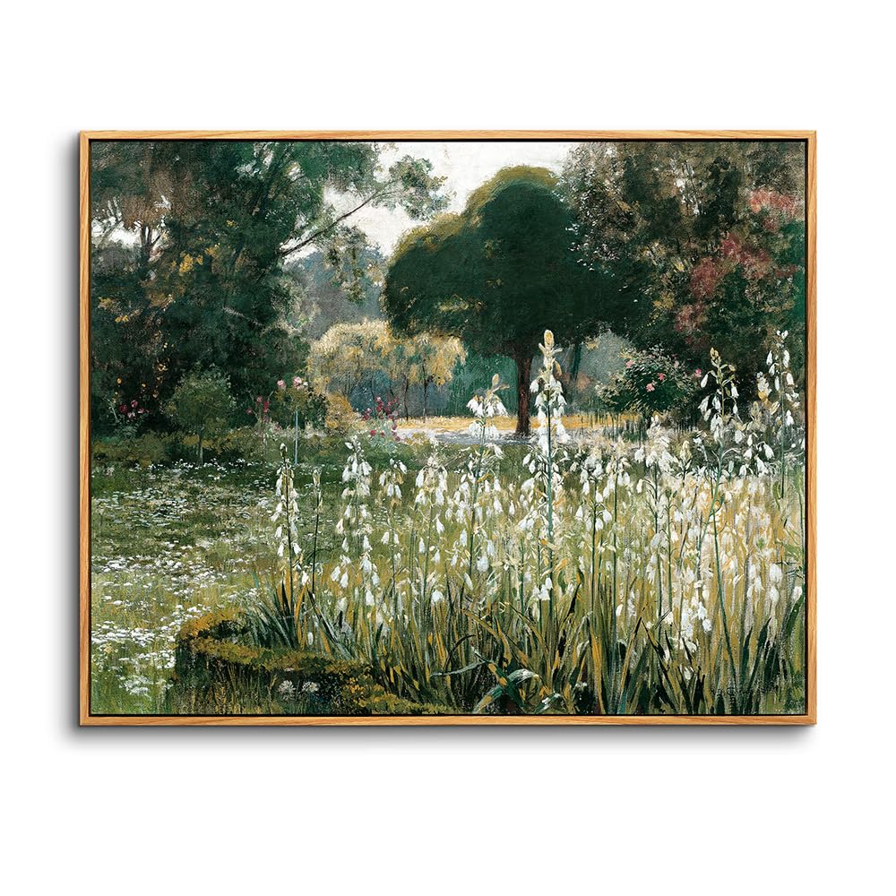 hyidecorart Wooden Framed Canvas Wall Art for Living Room, 12"x16" Summer Hyacinths Vintage Bedroom Decor Aesthetic, Paintings Artwork Wall Decorations for Desktop Office Bathroom Hallway Dining Room