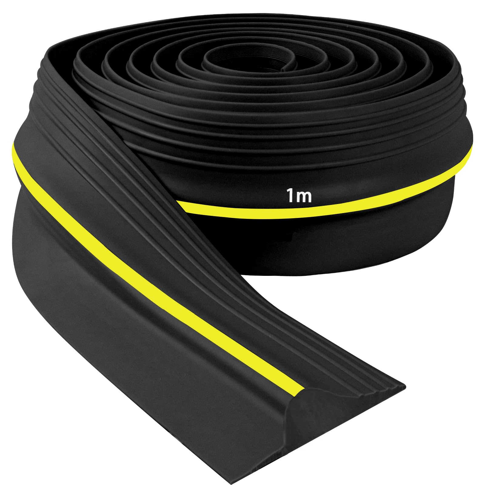 Universal Garage Door Seal Strip Heavy Duty Garage Door Bottom Weatherproof Threshold Seal Strip Rubber Garage Door Weather Seal Strip for Keeping Garage Clean &Dry (Black, 100mm(W)*25mm(H)*1m(L))