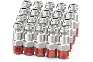 ChillWaves Automotive T-Style Air Plug, 1/4" NPT Male Pneumatic Plugs, Air Compressor Accessories Fittings(20-PACK)