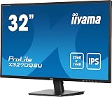 iiyama X3270QSU-B1 31.5" IPS QHD 2560x1440 100Hz Monitor 1x HDMI 1x DisplayPort view 3