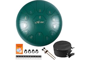 Steel tongue drum 12 inches 13 notes AETOO C major Handpan Kit Tank Drum Percussion Instrument with Drum Mallets Padded Travel Carry Bag Music Book and Finger Picks for Beginner
