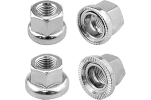 Xhziy M9 and M10 Bicycle Flange Shaft Nut Each 2 Bike Nuts Bike Axle Nut for Front and Rear Bicycle Wheels 4PCS