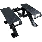 T Bar Rowing Platform, Adjustable Landmine Row Attachment, Weight Bench | Adjustable U-Shaped Barbell Cradle,Built-in Lat Pulldown Pulley,Leaf-Pattern Anti-Slip Footplates,Reinforced Base with Wheels