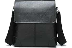 PORT&LOTUS Messenger Bags for Men - Small PU Leather Crossbody Bags