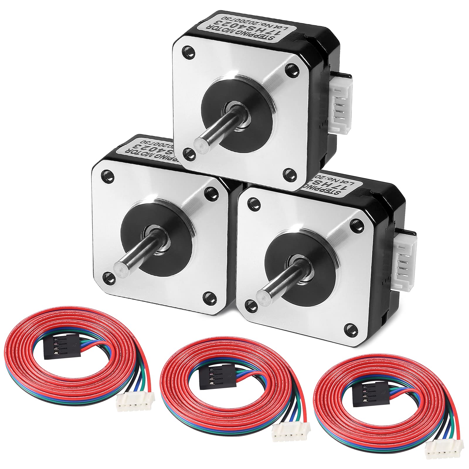 Dealikee 3 Pcs 17HS4023 Nema 17 Stepper Motor for Titanium Extruder 3D Printer 4.1V 1A 13Ncm Motor 17HS4023 with 1m DuPont Line