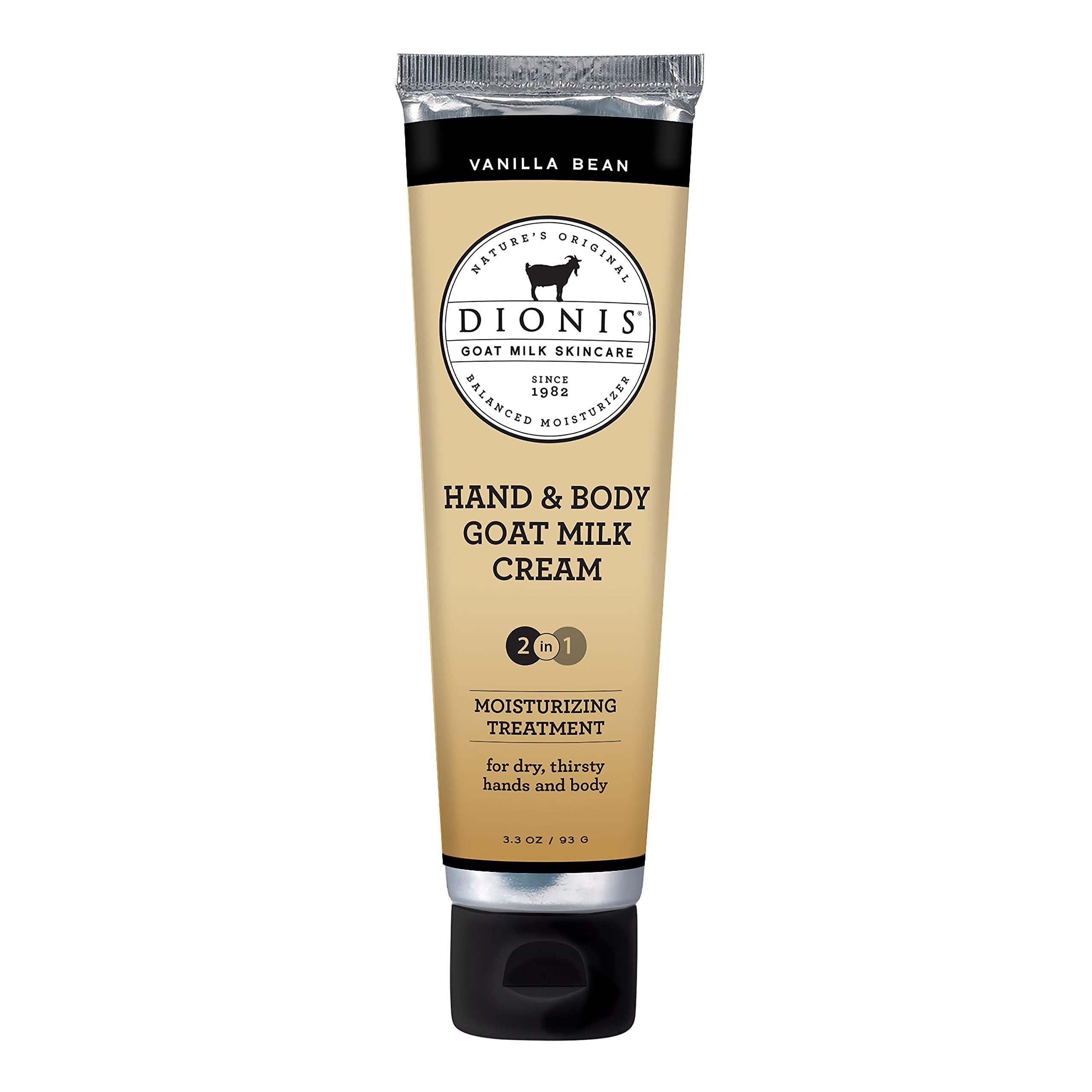 Dionis Goat Milk Skincare 3.3 oz Vanilla Bean Hand & Body Cream - Travel Size Hand Lotion For Hydrating & Moisturizing Dry Skin - Cruelty Free Cream Made In The USA - Paraben Free Formula