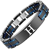 Holizaly Men's Bracelet Stainless Steel Bracelet Boyfriend Birthday Christmas Anniversary Valentine's Day Jewelry Husband Dad Gift