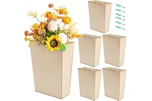 Biugaaufai 6 Pack Metal Wall Planter, Country Hanging Wall Vase Box, Galvanized Wall Plant Holder, Metal Wall Flowers Holder for Country, Bathroom, Rustic Party, Office, Wedding and Home Wall Decor