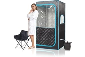amocane Portable Home Steam Sauna, Sauna Box Full Size Personal Sauna Tent with 1400W 4L Steam Generator, Remote Control, Large Foldable Chair, Full Body Indoor Sauna Spa for Relaxation & Detox