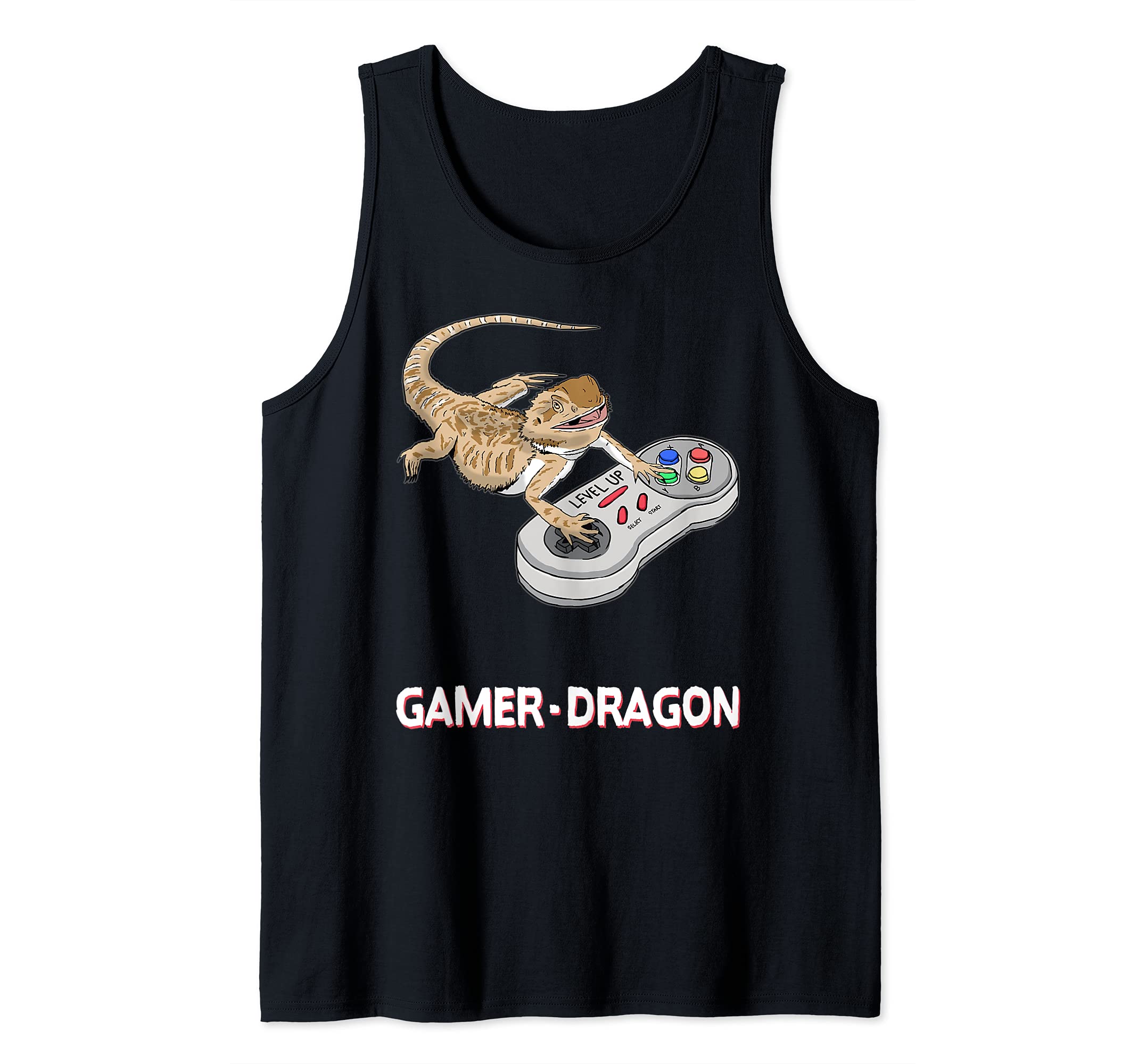 Bearded Dragon Playing Video Game Reptiles Pagona Gamers Tank Top
